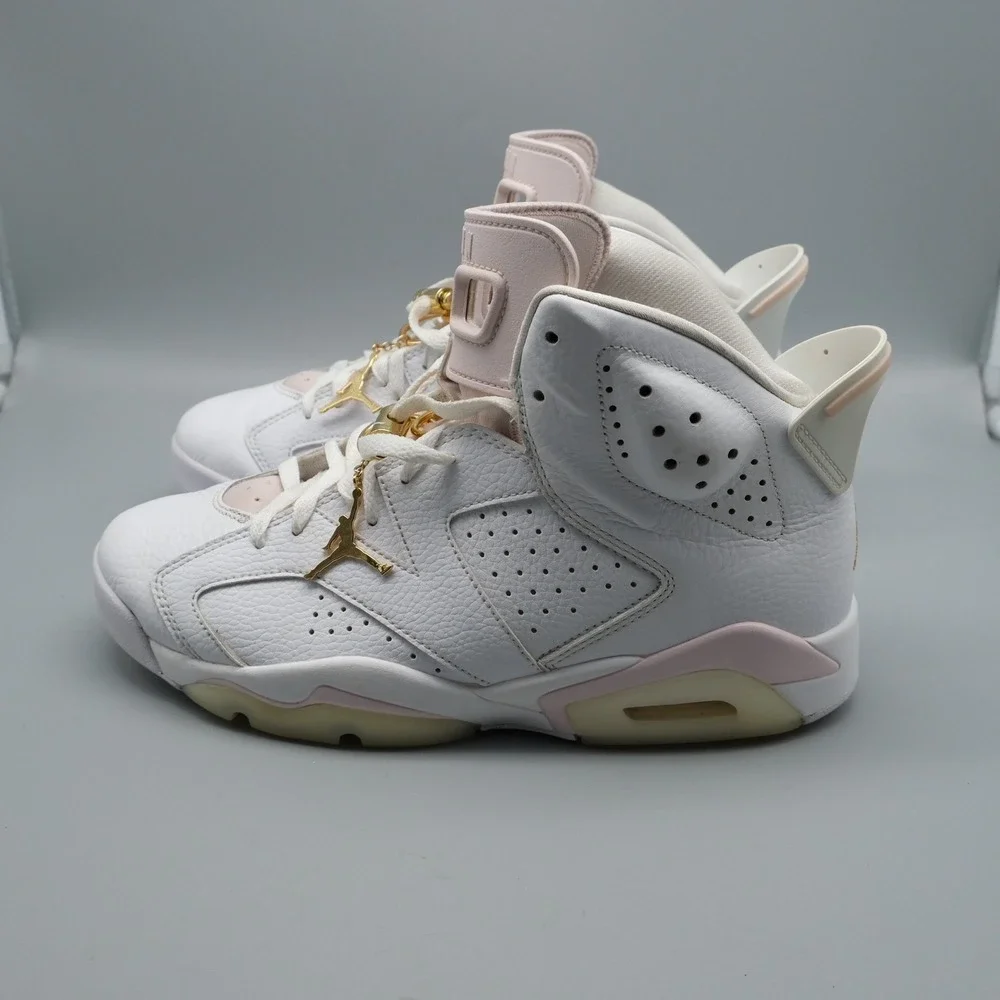 Nike Air Jordan 6 Retro Gold Hoops Wmns 11 Men 9.5 White Pink DH9696-100